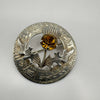 Vintage Citrine Paste Thistle Brooch on Sterling Silver 925 by Ward Brothers 