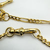 Vintage 9ct Gold Figaro Chain & T-Bar Pendant with Dog Clip 4.8g