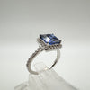 NEW 2ct Blue Sapphire CZ Engagement Ring Sterling Silver Size M - N