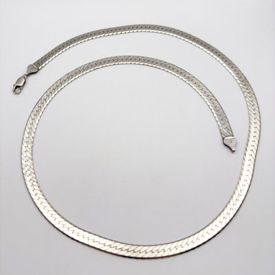 30” Herringbone Chain Necklace in Sterling Silver 925 Heavy 66g UNISEX