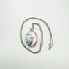 Multicoloured Mother of Pearl Locket & 18” Chain in Sterling Silver 925 Heavy 9g