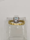 1.5ct CZ Solitaire Engagement Ring Sterling Silver 925 Size S - T Gold Plated