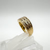 14ct Gold Triple Row 0.33ct Diamond Ring Eternity Wedding Band Size L - M