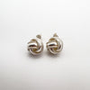 Chunky Lovers Knot Rope Stud Earrings Sterling Silver 925