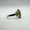 Green Peridot & White Topaz Sterling Silver Ring Size R - S by TGGC August