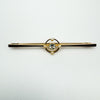 Antique 15ct Yellow Gold Pearl & Aquamarine Bar / Target Brooch / Pendant