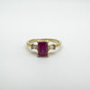 Vermeil 0.90ct Ruby & CZ Ring in Sterling Silver 925 Size L - M Engagement