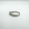 0.50ct CZ Solitaire with CZ Shoulders in Sterling Silver Ring Size K - L