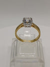 1.5ct CZ Solitaire Engagement Ring Sterling Silver 925 Size S - T Gold Plated