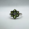 Green Peridot & White Topaz Sterling Silver Ring Size R - S by TGGC August