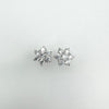 0.80ct CZ Sparkly Flower Stud Earrings in Sterling Silver 925 