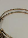 Unusual Vintage Gold on Silver Double Buckle Bangle stamped Depose 11g 