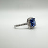 NEW 2ct Blue Sapphire CZ Engagement Ring Sterling Silver Size M - N