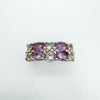 Amethyst & Blue Topaz Ring in Sterling Silver 925 Size N - O Wedding Eternity