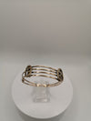 Unusual Vintage Gold on Silver Double Buckle Bangle stamped Depose 11g 