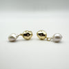 Unusual Pearl & CZ Star Burst Gold Plated Drop Earrings in Sterling Silver 925