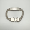 Unusual 3x Chain ID Bar Bracelet in Sterling Silver 925 Heavy 26g