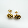 Chunky Lovers Knot Stud Gold Plated Earrings on Sterling Silver by Dyadema Italy