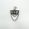 Unusual Rock Crystal “Tooth” Pendant in Sterling Silver 925 Heavy 6g