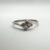 9ct White Gold 0.20ct 4x Stone Diamond Ring Size N - O Freshly Rhodium Plated