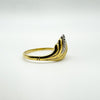 Art Deco 9ct Gold Diamond Ring on a Sterling Silver Band Size L - M