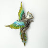 Vintage Colourful Enamelled Parrot Marcasite Brooch in Sterling Silver 925