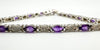 Amethyst & Diamond Tennis Bracelet 8” in Sterling Silver 925