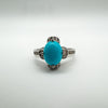 1ct Turquoise & CZ Engagement Stacking Ring in Sterling Silver 925 Size O - P