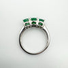 New 1.5ct Emerald Trilogy Ring Sterling Silver  Engagement Eternity Size N - O