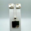 Modernist Square Stud Earrings & Pendant Necklace Set in Sterling Silver 11g *