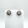 18ct White & Gold Diamond Stud Flower Set Earrings 750 