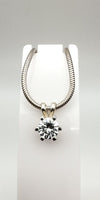 Chunky 2.5ct CZ Solitaire Pendant & Snake Chain in 925 Sterling Silver 11g *