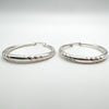 Large Chunky Diamond Cut Hoop Earrings in Sterling Silver 925