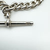 Antique 16” Albert Chain & T-Bar Pendant in Sterling Silver 925 London 1927 40g