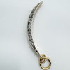 Antique 18ct Rose Gold Old Cut Diamond Crescent Moon Pendant (Converted Brooch)