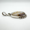 Large Unusual Chunky Agate & Peridot Pendant in Sterling Silver 925 Heavy 20g