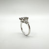 Large Oval Grey & White CZ Ring in Sterling Silver 925 Size P - Q