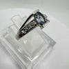 0.30ct Blue Topaz & White Zircon Sterling Silver Ring by TGGC Size N - O