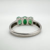 New 1.5ct Emerald Trilogy Ring Sterling Silver  Engagement Eternity Size N - O