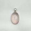 Large Oval Rose Quartz Pendant in Sterling Silver 925