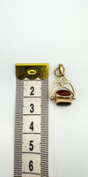 Vintage 9ct Gold Fob Pendant with Onyx - Bloodstone & Carnelian