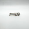 0.35ct CZ Half Hoop Band Ring in Sterling Silver Eternity Wedding Stacking Q - R