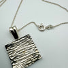 Modernist Square Stud Earrings & Pendant Necklace Set in Sterling Silver 11g *