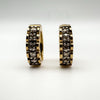 9ct Gold Small Chunky 0.30ct Diamond Huggie Hoop Earrings