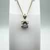 0.80ct CZ Solitaire Pendant & 18” inch Chain Necklace in Sterling Silver 925 *