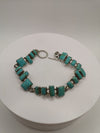 NEW Turquoise 7.5" Bracelet in Sterling Silver 925 Heavy 17g