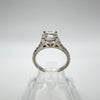 1ct CZ Solitaire with CZ Shoulders in Sterling Silver 925 Size J - K *