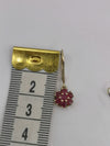 Vintage 10ct Gold Natural Ruby 0.70ct Leverback Earrings Dangle / Drop