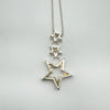 Celestial 3x Stars CZ Pendant & 18” Chain in Sterling Silver 925