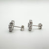 0.80ct CZ Sparkly Flower Stud Earrings in Sterling Silver 925 